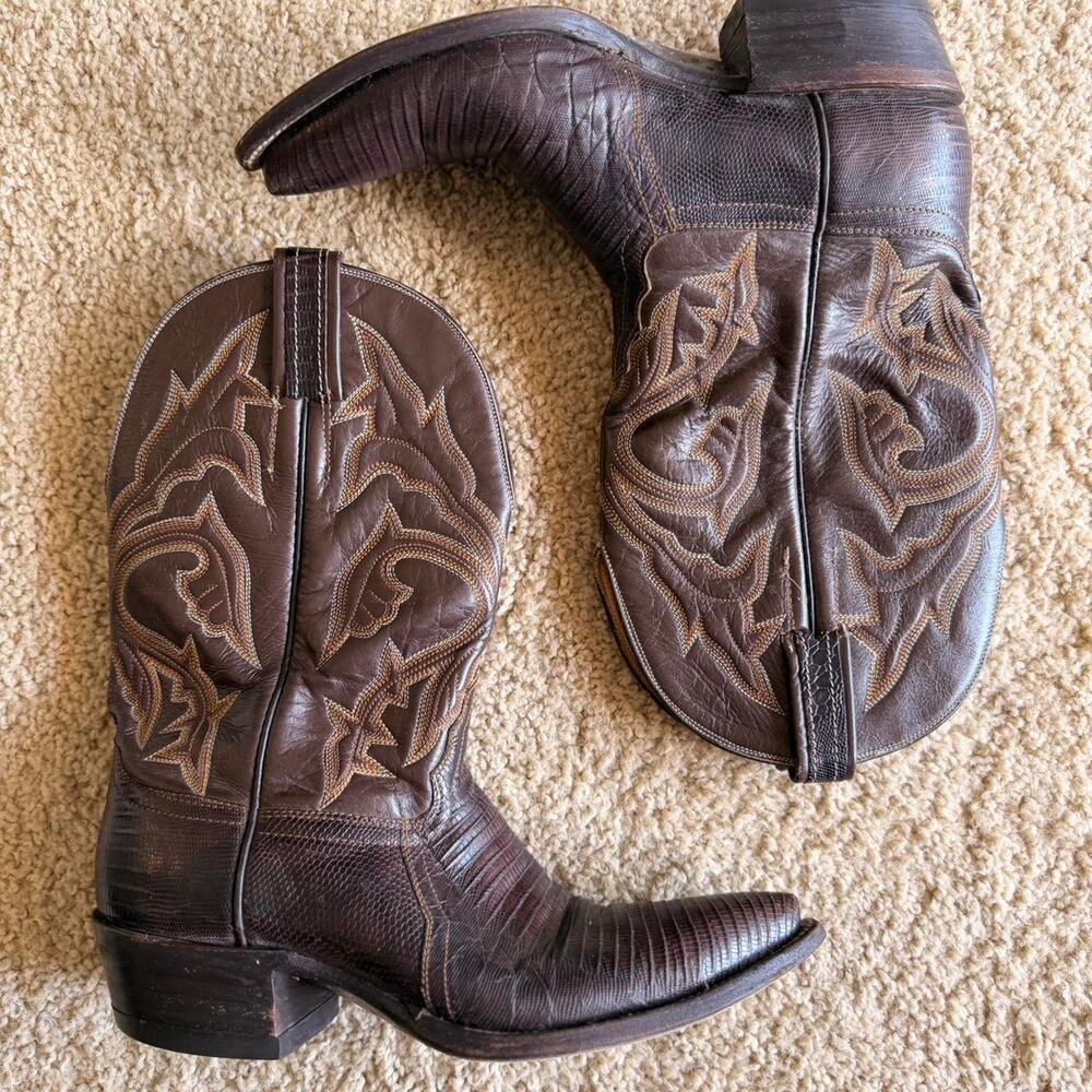 Vintage hondo cowboy boots lizard